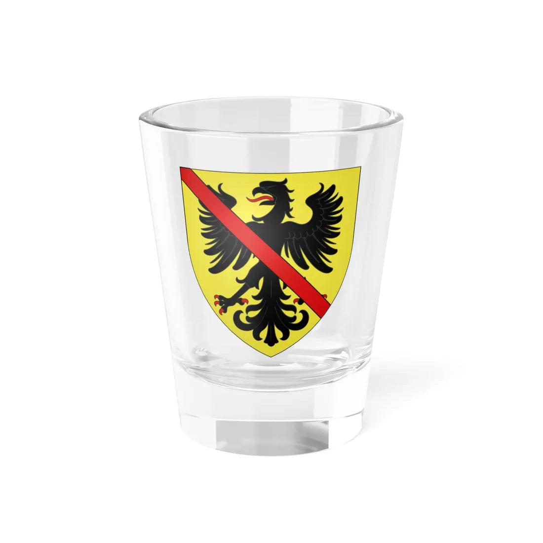 Blason ville be FontaineEveque Charleroi (Belgium) (Coat of Arms) Shot Glass 1.5oz 1.5oz - Go Mug Yourself