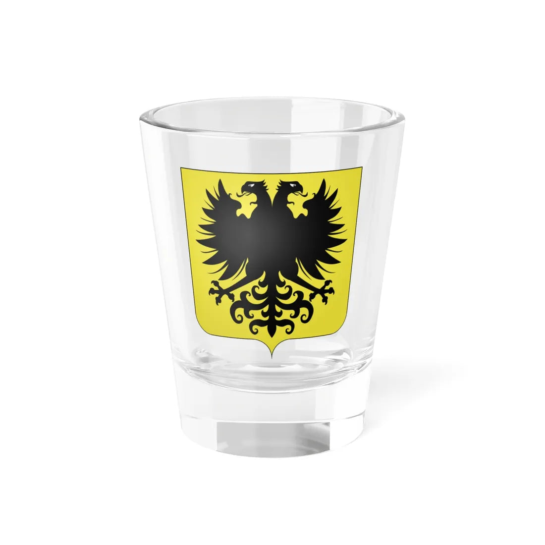 Blason ville be Frameries (Belgium) (Coat of Arms) Shot Glass 1.5oz 1.5oz - Go Mug Yourself
