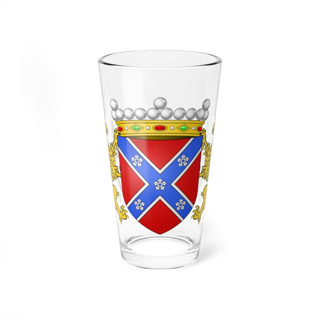 Blason ville be Frasnes-lez-Anvaing avec orn ext (Belgium) (Coat of Arms) Pint Glass 16oz 16oz - Go Mug Yourself
