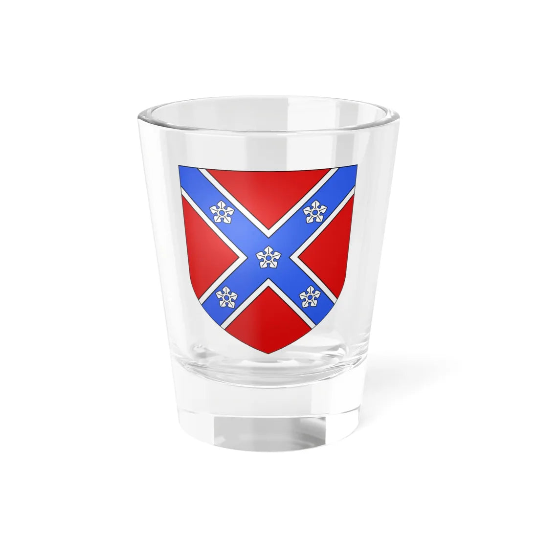 Blason ville be Frasnes-lez-Anvaing (Belgium) (Coat of Arms) Shot Glass 1.5oz 1.5oz - Go Mug Yourself