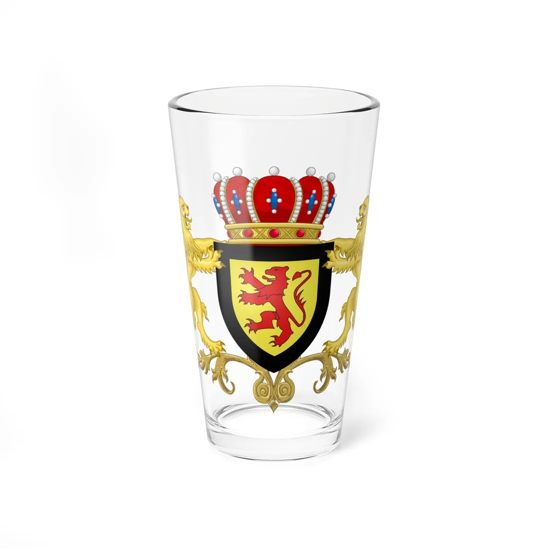 Blason ville be Laarne avec ornements (Belgium) (Coat of Arms) Pint Glass 16oz - Go Mug Yourself