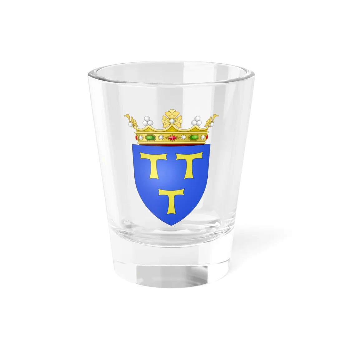 Blason ville be Lede avec ornements (Belgium) (Coat of Arms) Shot Glass 1.5oz 1.5oz - Go Mug Yourself