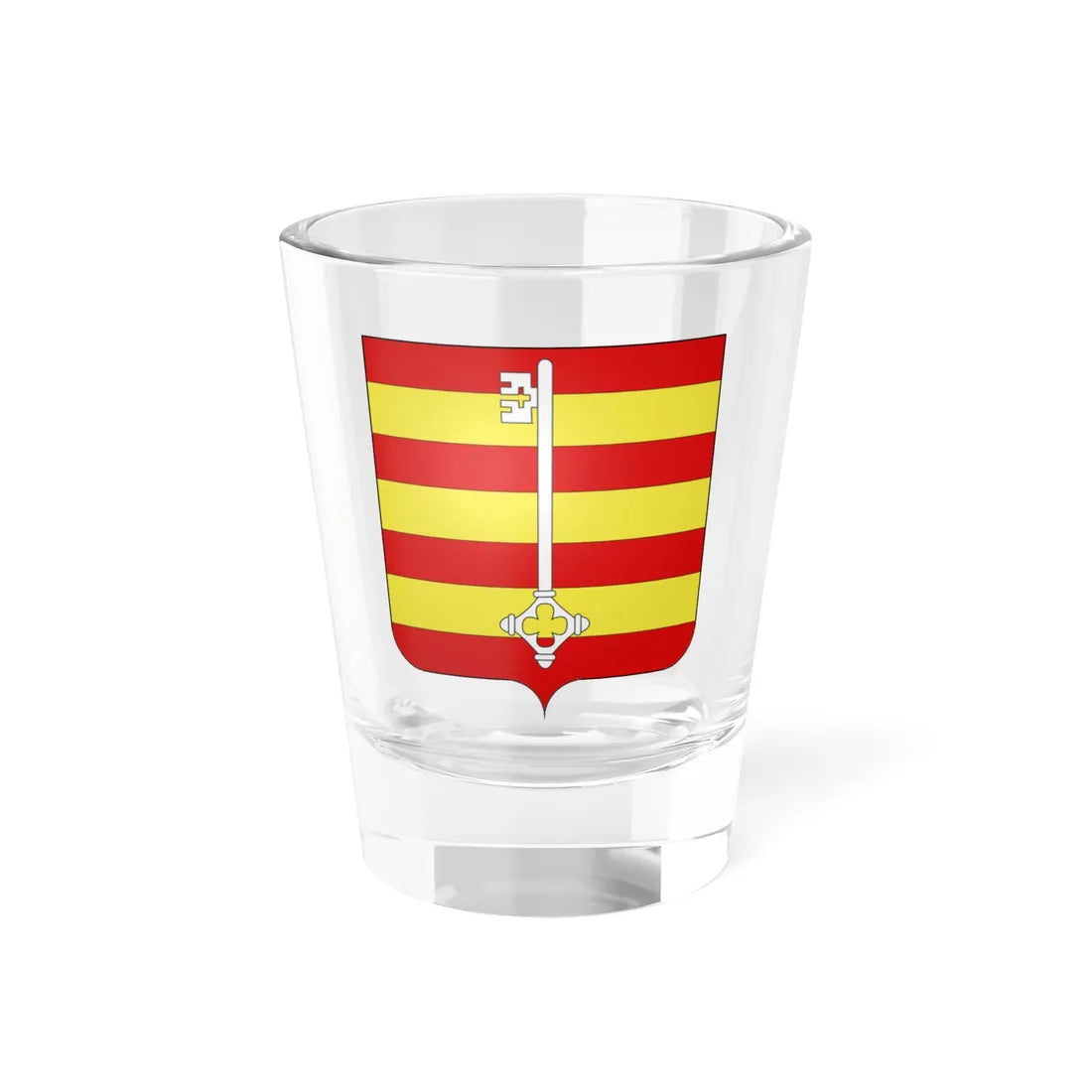 Blason ville BE Lessines (Belgium) (Coat of Arms) Shot Glass 1.5oz 1.5oz - Go Mug Yourself