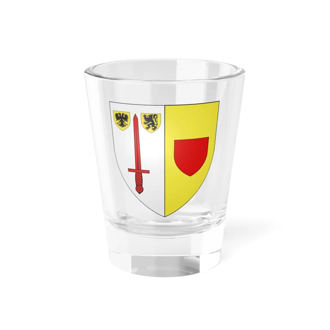 Blason ville be Lierde (Belgium) (Coat of Arms) Shot Glass 1.5oz 1.5oz - Go Mug Yourself