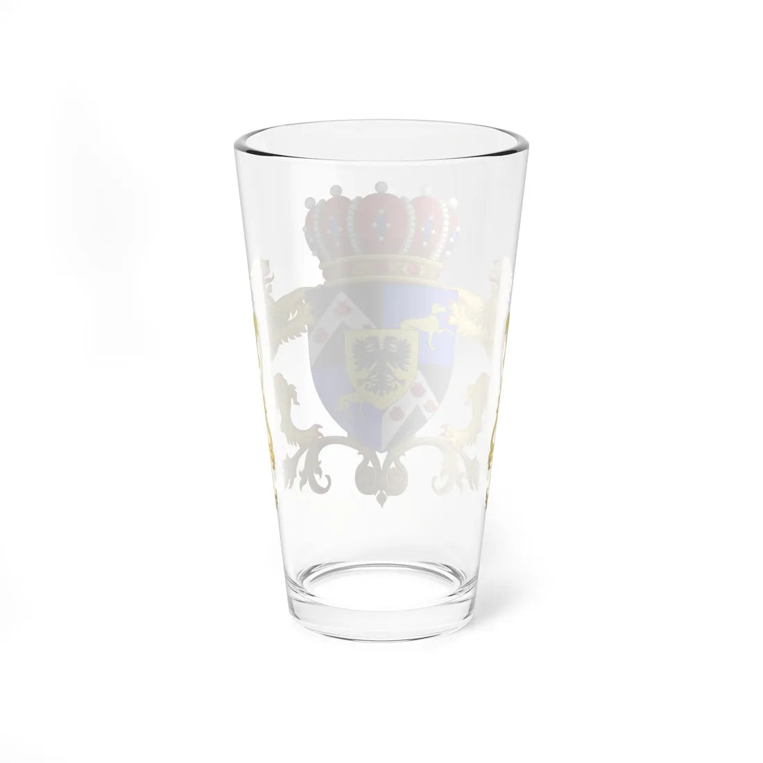 Blason ville be Lovendegem avec ornements (Belgium) (Coat of Arms) Pint Glass 16oz - Go Mug Yourself