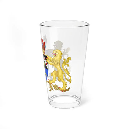 Blason ville be Lovendegem avec ornements (Belgium) (Coat of Arms) Pint Glass 16oz - Go Mug Yourself