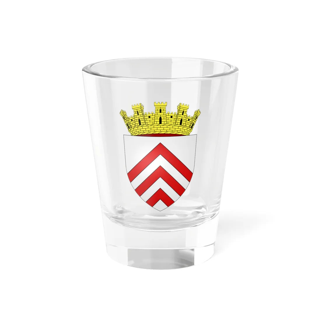 Blason ville be Menen avec ornements (Belgium) (Coat of Arms) Shot Glass 1.5oz 1.5oz - Go Mug Yourself