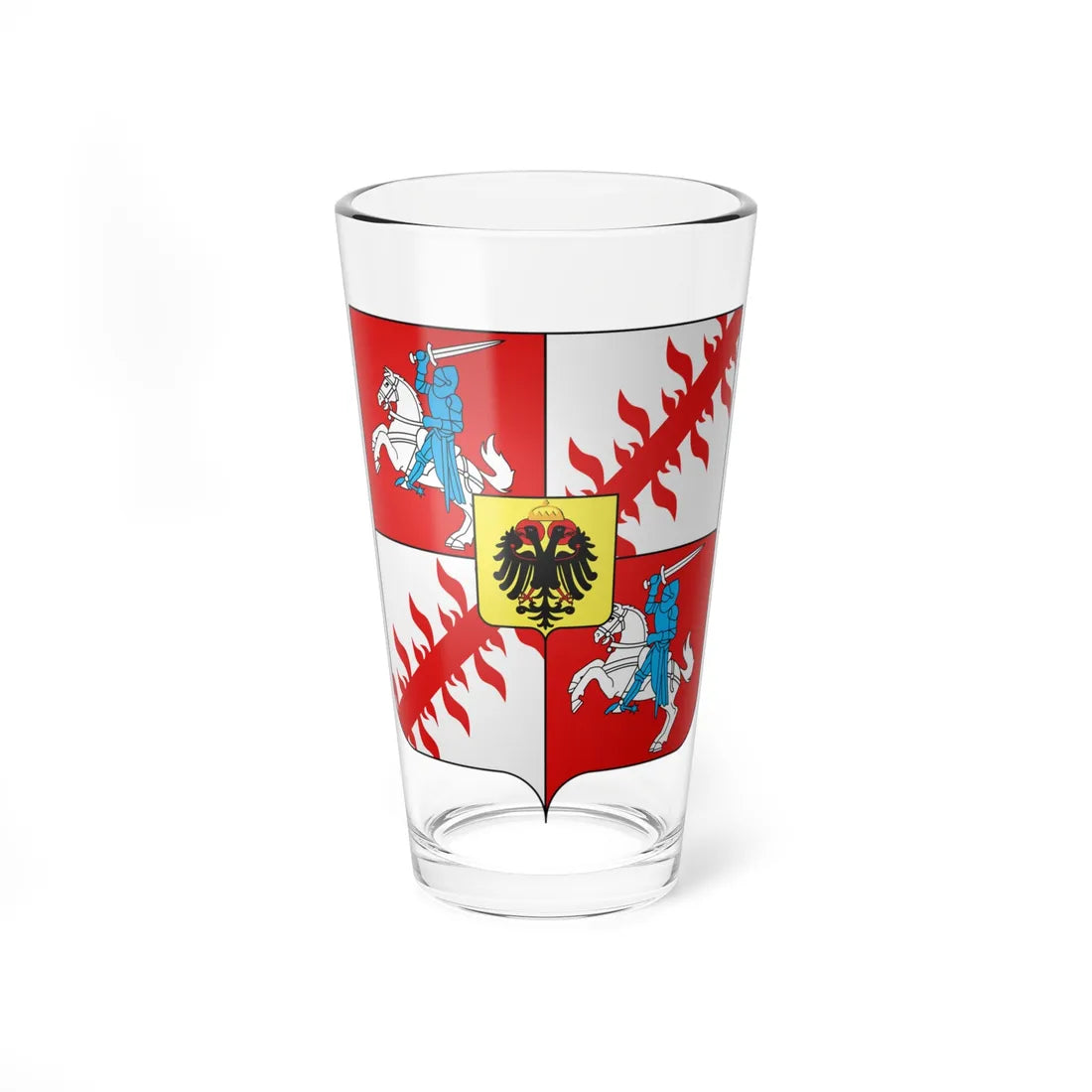 Blason ville be Mouscron (Belgium) (Coat of Arms) Pint Glass 16oz 16oz - Go Mug Yourself