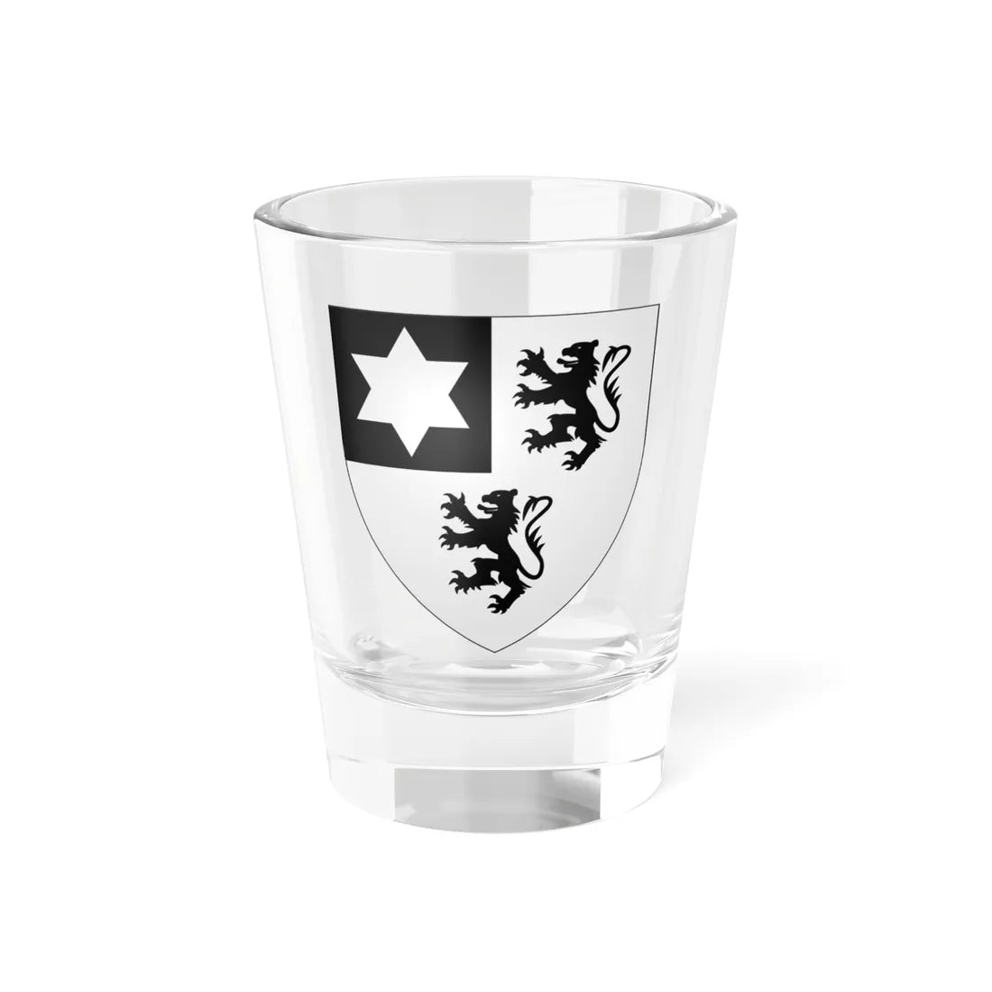 Blason ville be Munte (Belgium) (Coat of Arms) Shot Glass 1.5oz 1.5oz - Go Mug Yourself