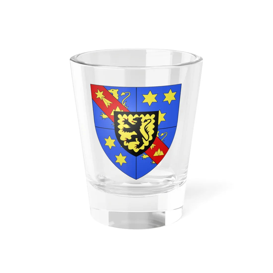 Blason ville be Oosterzele (Belgium) (Coat of Arms) Shot Glass 1.5oz 1.5oz - Go Mug Yourself