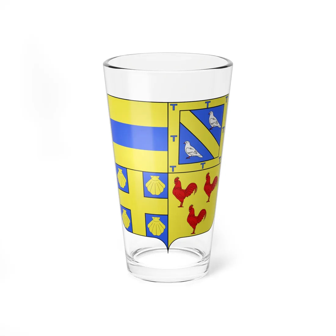 Blason ville BE Ottignies-Louvain-la-Neuve (Belgium) (Coat of Arms) Pint Glass 16oz 16oz - Go Mug Yourself
