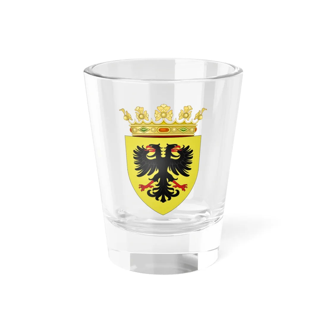 Blason ville be Ronse avec ornements (Belgium) (Coat of Arms) Shot Glass 1.5oz 1.5oz - Go Mug Yourself