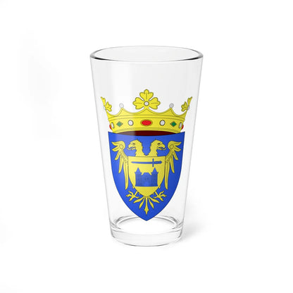 Blason ville be Rupelmonde avec ornements (Belgium) (Coat of Arms) Pint Glass 16oz 16oz - Go Mug Yourself
