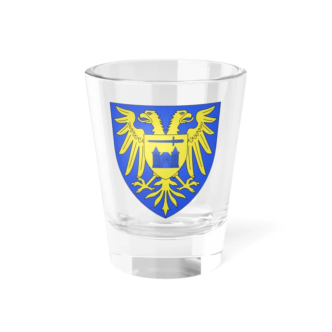 Blason ville be Rupelmonde (Belgium) (Coat of Arms) Shot Glass 1.5oz 1.5oz - Go Mug Yourself