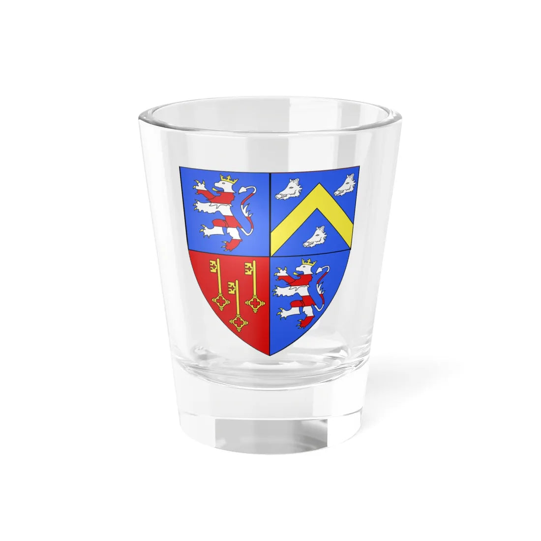Blason ville be Sint-Lievens-Houtem (Belgium) (Coat of Arms) Shot Glass 1.5oz 1.5oz - Go Mug Yourself