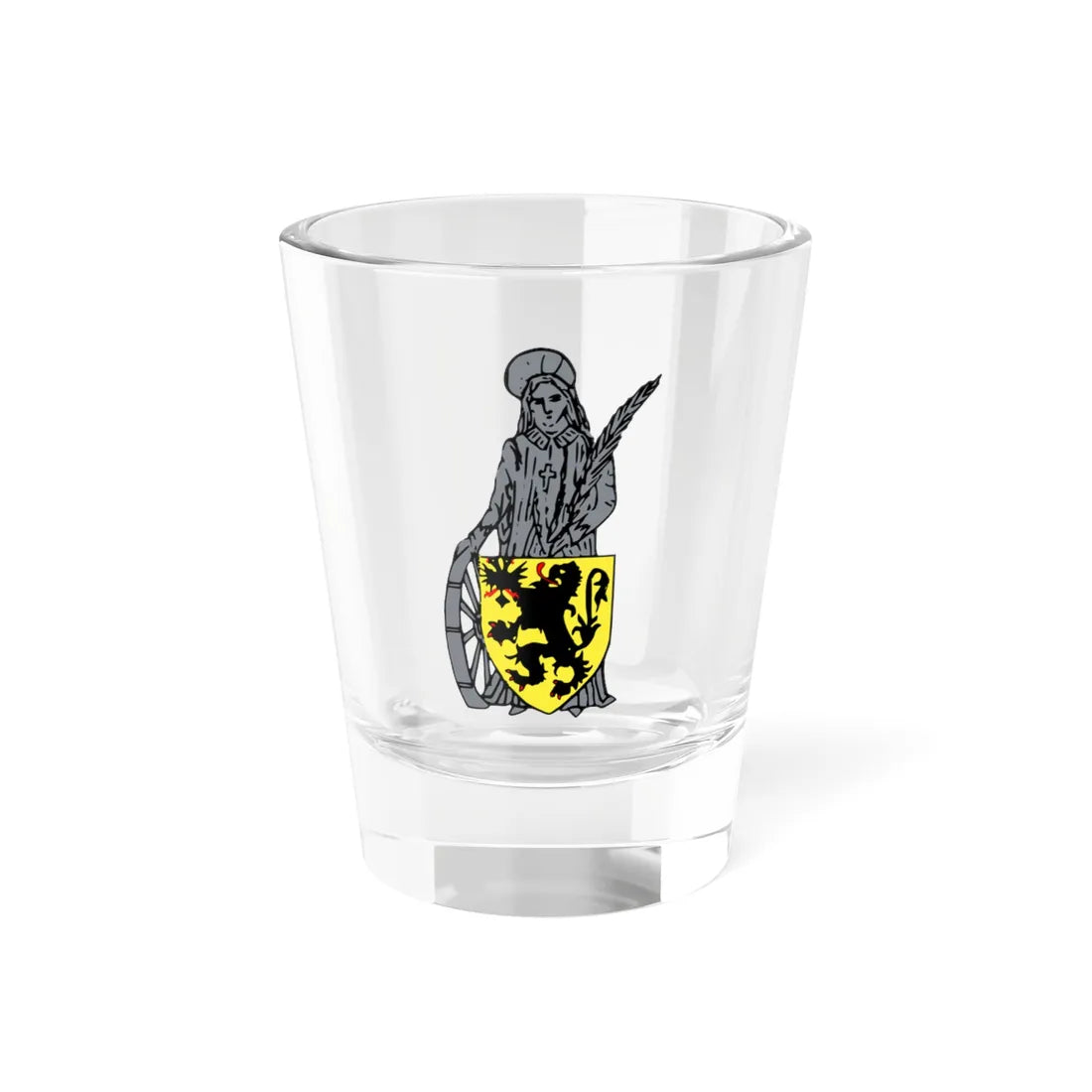 Blason ville be Wachtebeke 2 (Belgium) (Coat of Arms) Shot Glass 1.5oz 1.5oz - Go Mug Yourself