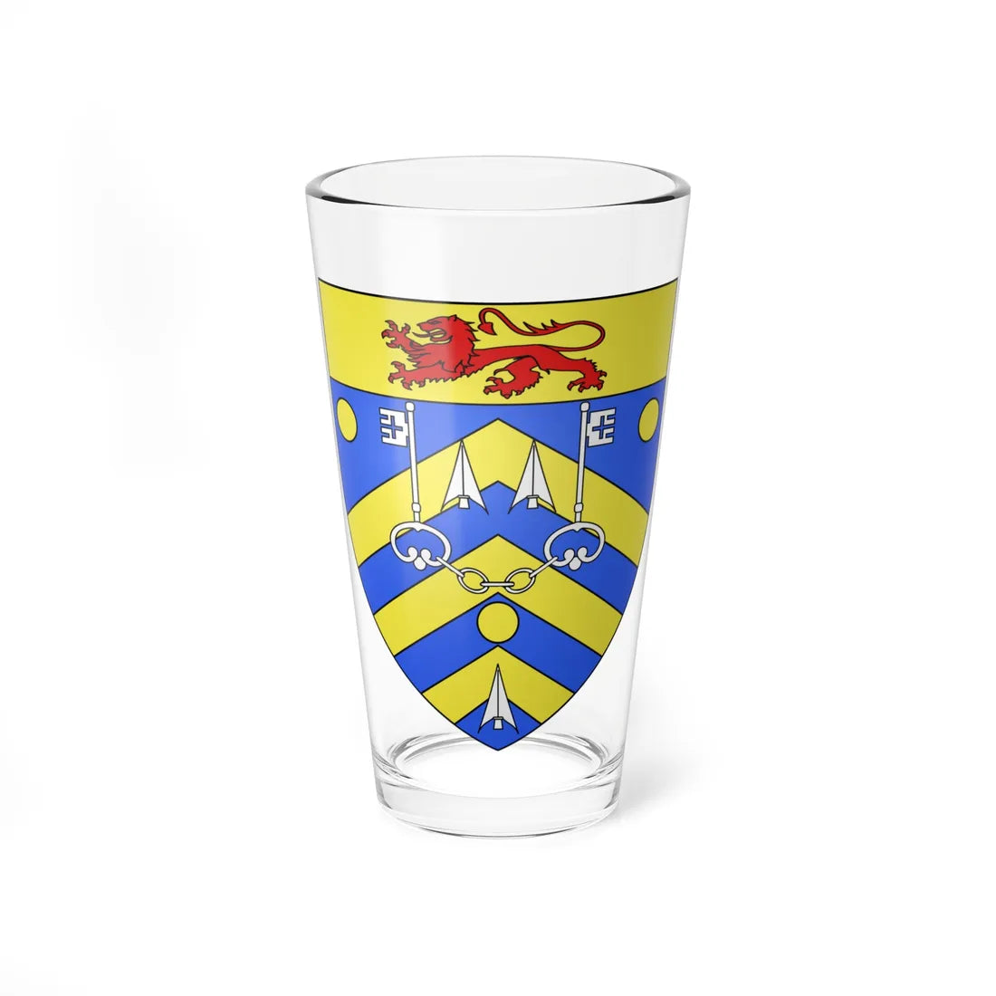 Blason ville Bourgbarré 35 (France) (Coat of Arms) Pint Glass 16oz 16oz - Go Mug Yourself