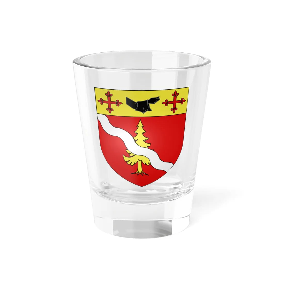 Blason ville ca Amqui Quebec (Canada) (Coat of Arms) Shot Glass 1.5oz 1.5oz - Go Mug Yourself