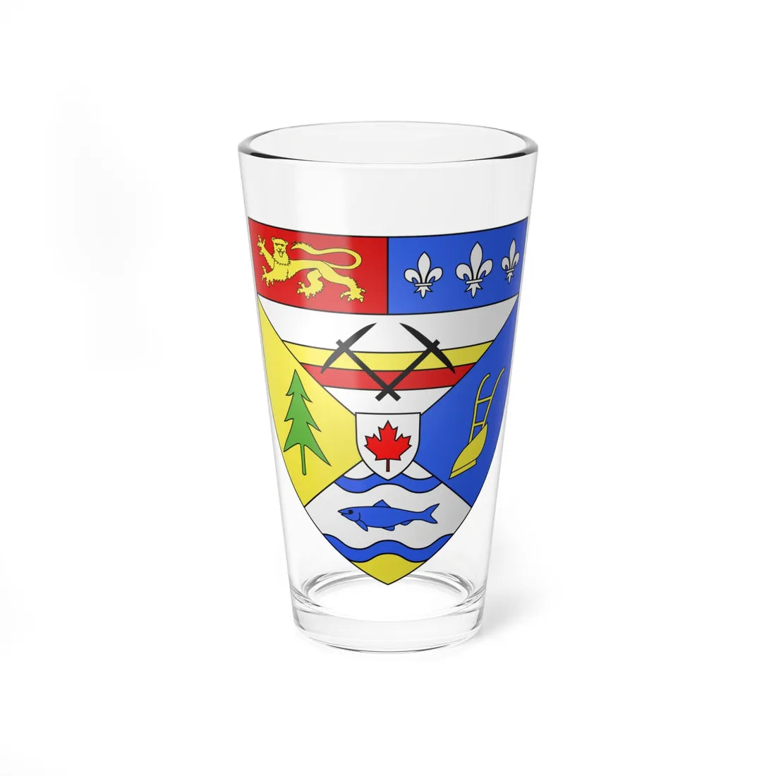 Blason ville ca Bathurst Nouveau-Brunswick (Canada) (Coat of Arms) Pint Glass 16oz 16oz - Go Mug Yourself