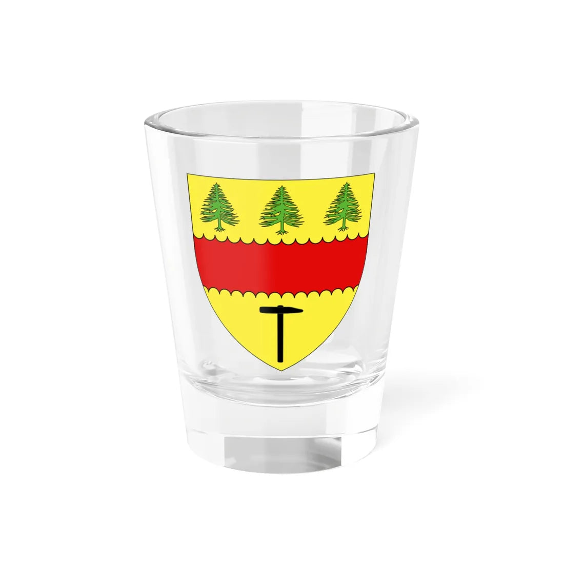 Blason ville ca Chibougamau Québec (Canada) (Coat of Arms) Shot Glass 1.5oz 1.5oz - Go Mug Yourself