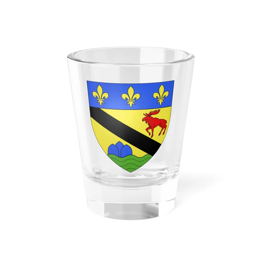 Blason ville ca Clermont Charlevoix-Est Québec (Canada) (Coat of Arms) Shot Glass 1.5oz 1.5oz - Go Mug Yourself