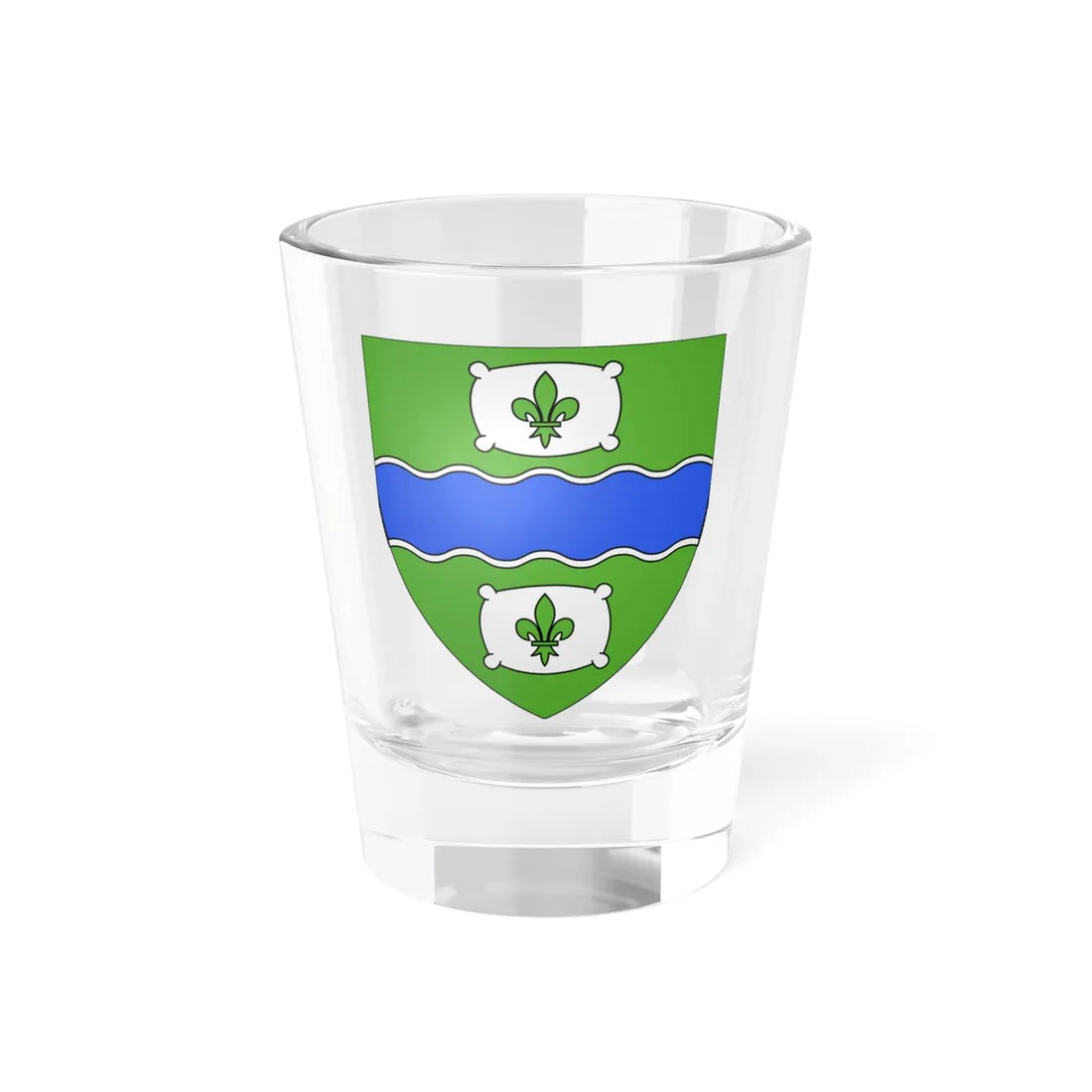 Blason ville ca Huntingdon (Canada) (Coat of Arms) Shot Glass 1.5oz 1.5oz - Go Mug Yourself