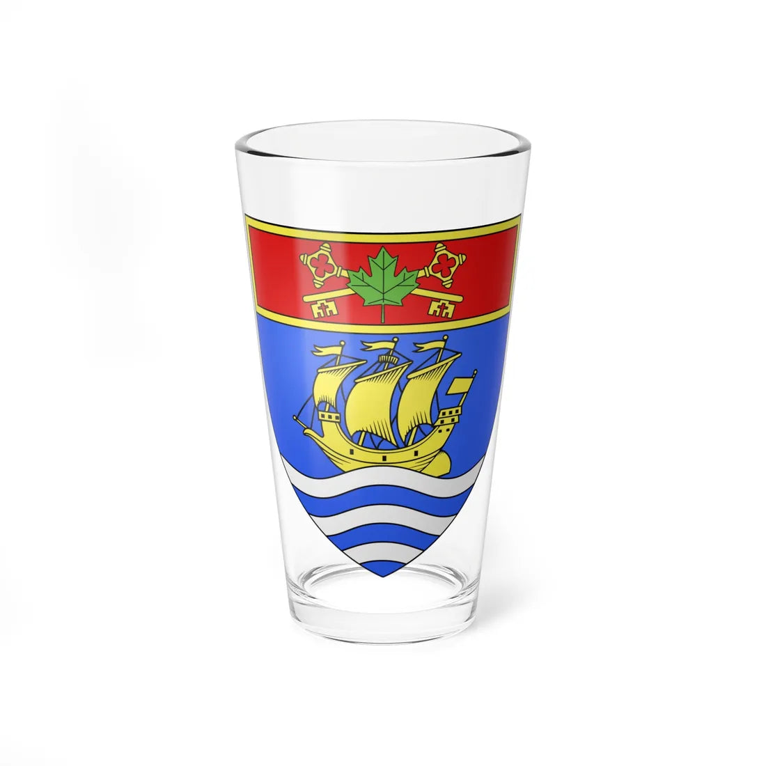Blason ville ca Quebec Quebec (Canada) (Coat of Arms) Pint Glass 16oz 16oz - Go Mug Yourself