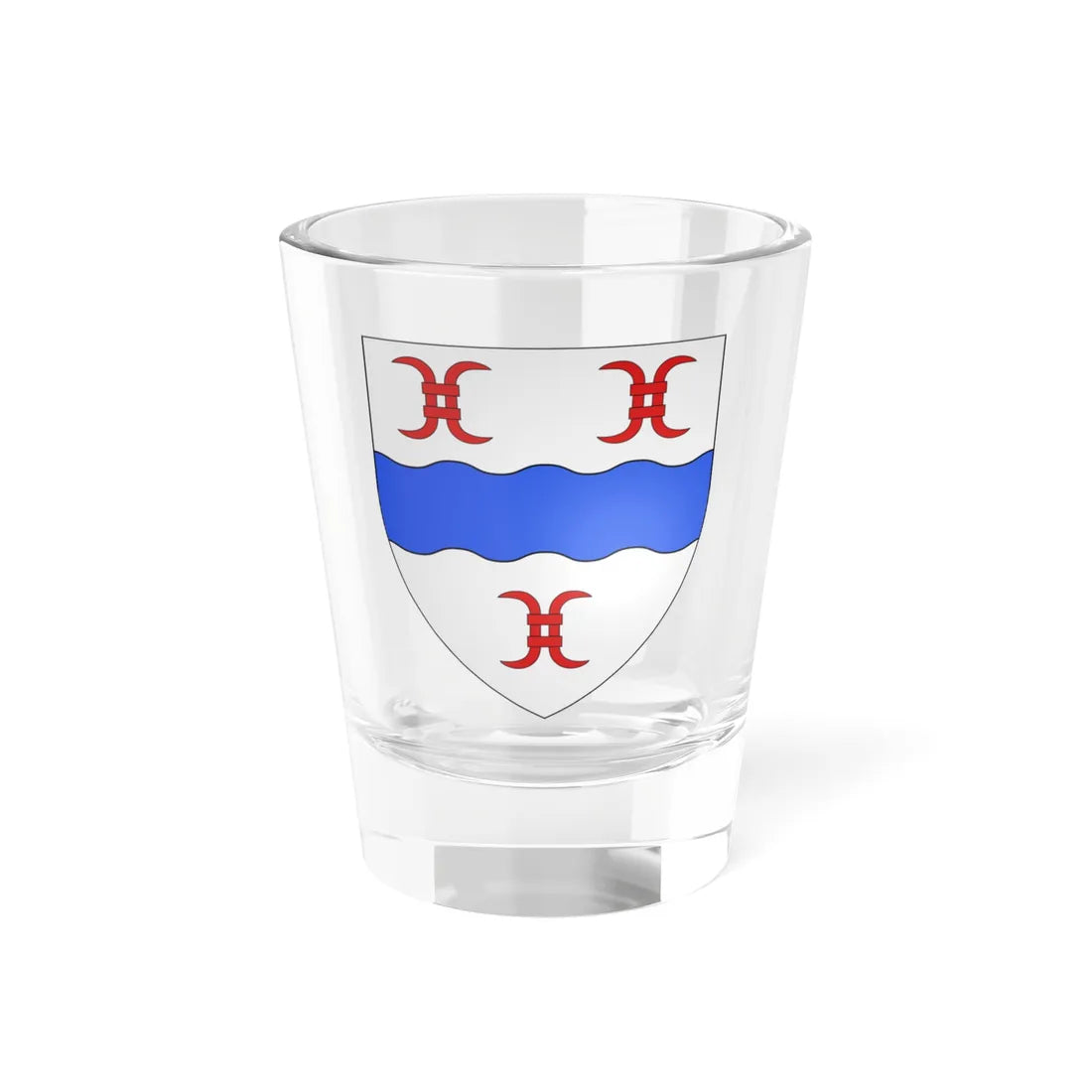 Blason ville ca Rivière-Bleue (Canada) (Coat of Arms) Shot Glass 1.5oz 1.5oz - Go Mug Yourself