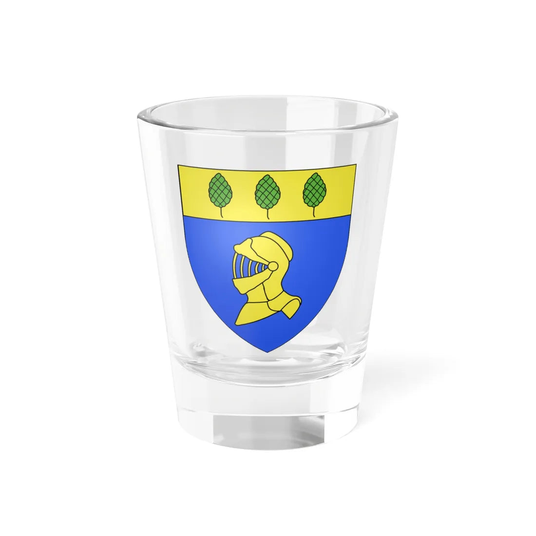 Blason ville fr Baguer-Morvan Ille-et-Vilaine (France) (Coat of Arms) Shot Glass 1.5oz 1.5oz - Go Mug Yourself