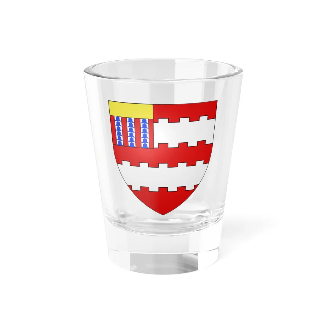 Blason ville fr Baives Nord (France) (Coat of Arms) Shot Glass 1.5oz 1.5oz - Go Mug Yourself