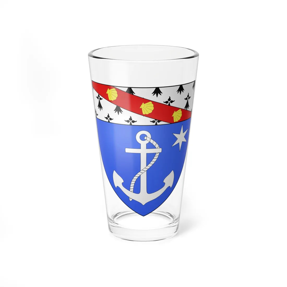Blason ville fr Bray-Dunes Nord (France) (Coat of Arms) Pint Glass 16oz 16oz - Go Mug Yourself