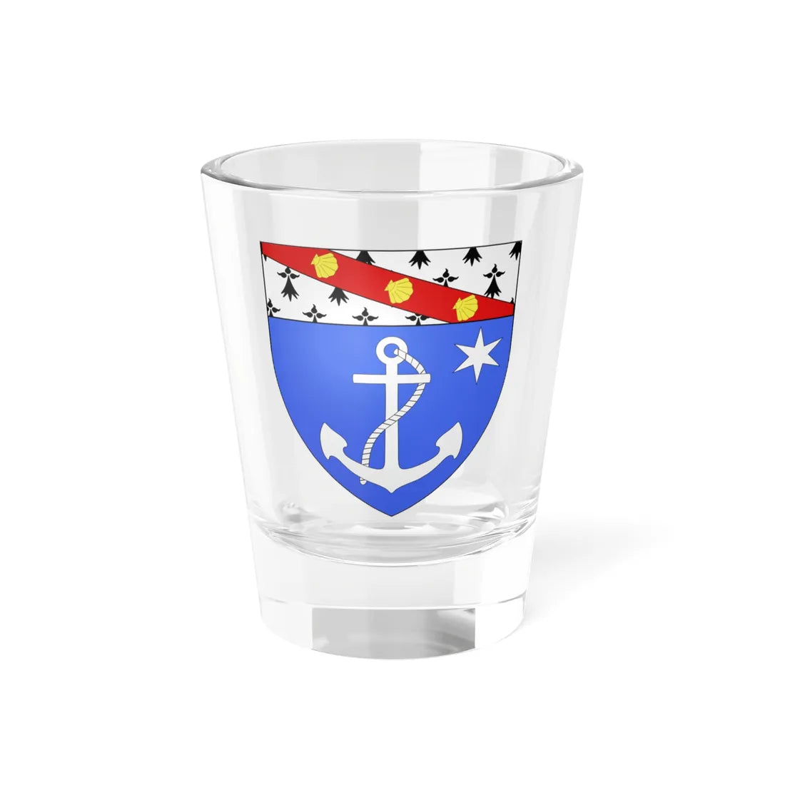 Blason ville fr Bray-Dunes Nord (France) (Coat of Arms) Shot Glass 1.5oz 1.5oz - Go Mug Yourself