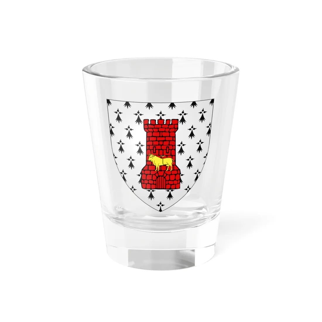 Blason ville fr Grand Fougeray-Ille et Vilaine (France) (Coat of Arms) Shot Glass 1.5oz 1.5oz - Go Mug Yourself