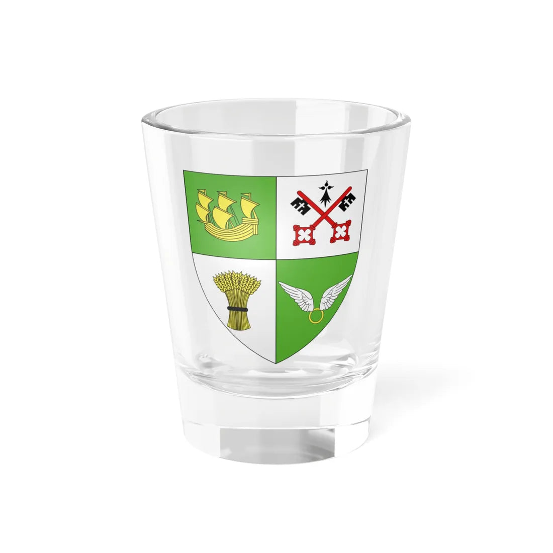 Blason ville fr Pleurtuit Ille-et-Vilaine (France) (Coat of Arms) Shot Glass 1.5oz 1.5oz - Go Mug Yourself