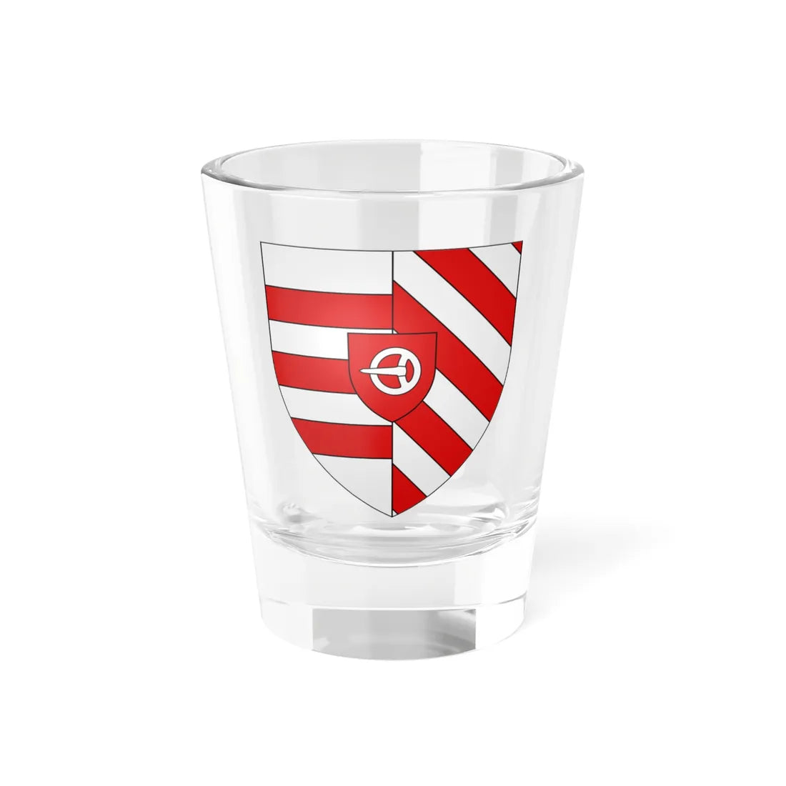 Blason ville fr Quédillac Ille-et-Vilaine (France) (Coat of Arms) Shot Glass 1.5oz 1.5oz - Go Mug Yourself