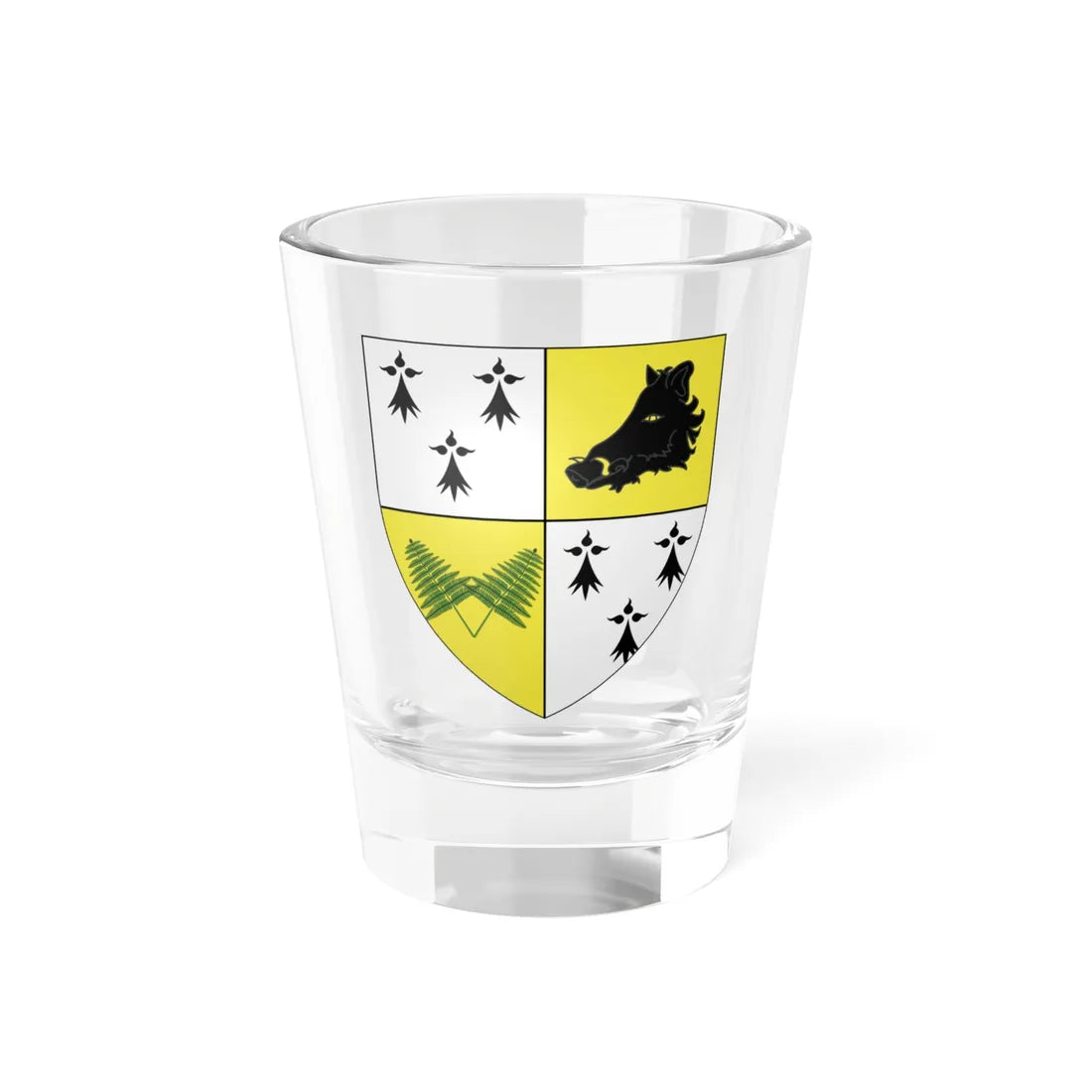 Blason ville fr Romagné Ille-et-Vilaine (France) (Coat of Arms) Shot Glass 1.5oz 1.5oz - Go Mug Yourself