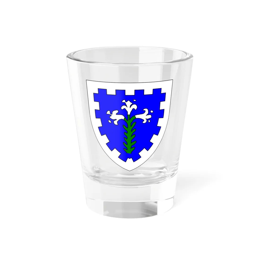 Blason ville gg Sainte-Marie-du-Castel (United Kingdom) (Coat of Arms) Shot Glass 1.5oz 1.5oz - Go Mug Yourself