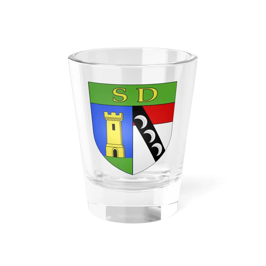 Blason ville It Saint-Denis AO (Italy) (Coat of Arms) Shot Glass 1.5oz 1.5oz - Go Mug Yourself