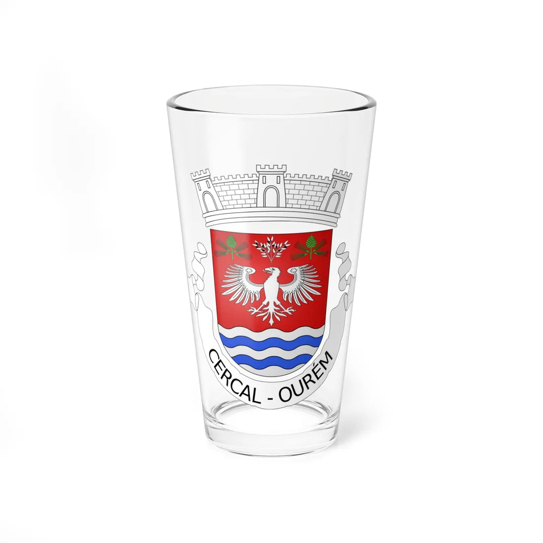 Blason ville pt Cercal Ourém (Portugal) (Coat of Arms) Pint Glass 16oz 16oz - Go Mug Yourself