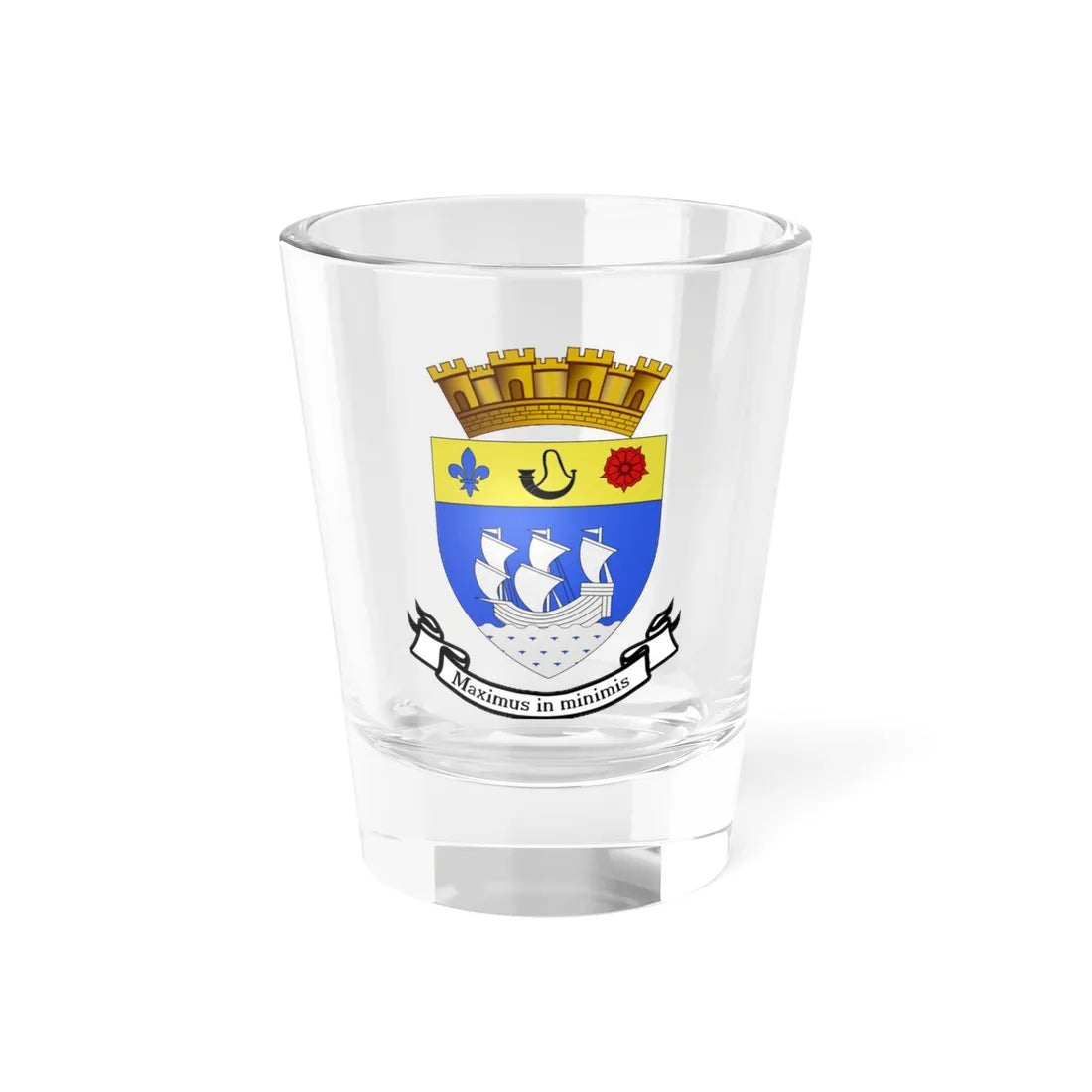 Blason ville qc Saint-Lambert (Canada) (Coat of Arms) Shot Glass 1.5oz 1.5oz - Go Mug Yourself