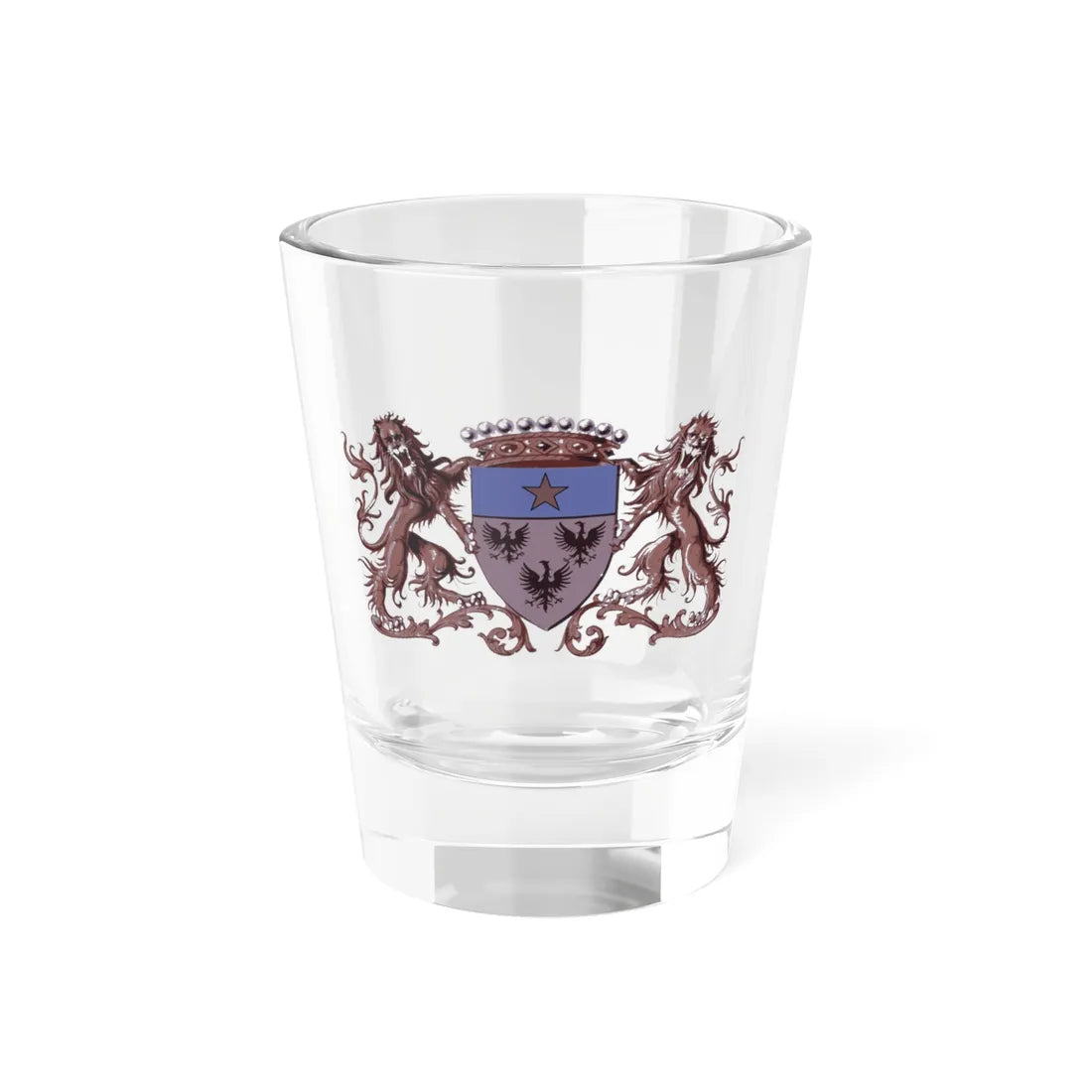 Blason Wasseiges (Belgium) (Coat of Arms) Shot Glass 1.5oz 1.5oz - Go Mug Yourself