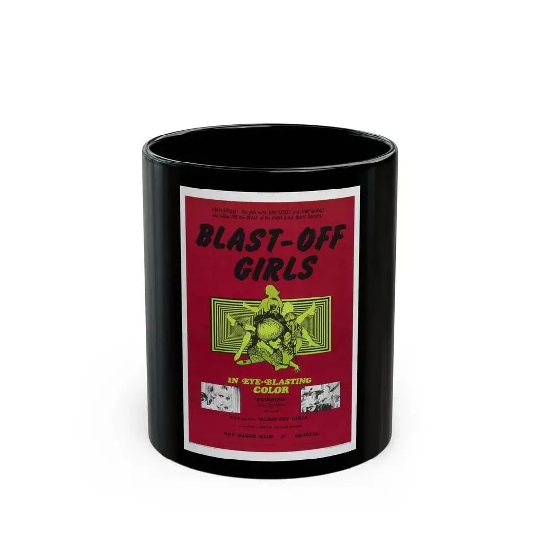 BLAST-OFF GIRLS 1967 Movie Poster - Black Coffee Mug 11oz - Go Mug Yourself