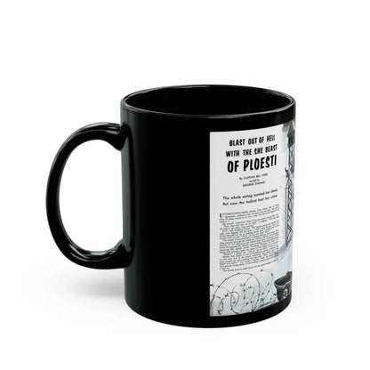 Blast Out of Hell with the She Beast Of Ploesti, Man's Book 1967 - Black Coffee Mug - Go Mug Yourself
