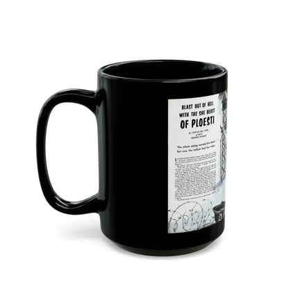 Blast Out of Hell with the She Beast Of Ploesti, Man's Book 1967 - Black Coffee Mug - Go Mug Yourself