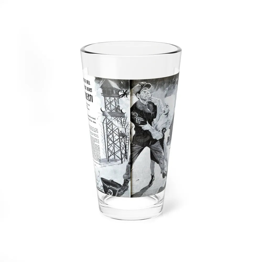 Blast Out of Hell with the She Beast Of Ploesti, Man's Book 1967 (Magazine Illustration) Pint Glass 16oz-16oz-Go Mug Yourself