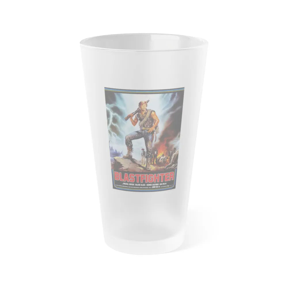 BLASTFIGHTER 1984 Movie Poster - Frosted Pint Glass 16oz-16oz-Frosted-Go Mug Yourself