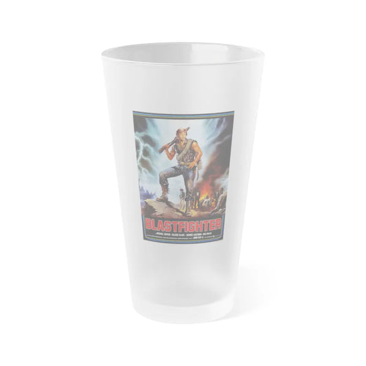 BLASTFIGHTER 1984 Movie Poster - Frosted Pint Glass 16oz-16oz-Frosted-Go Mug Yourself