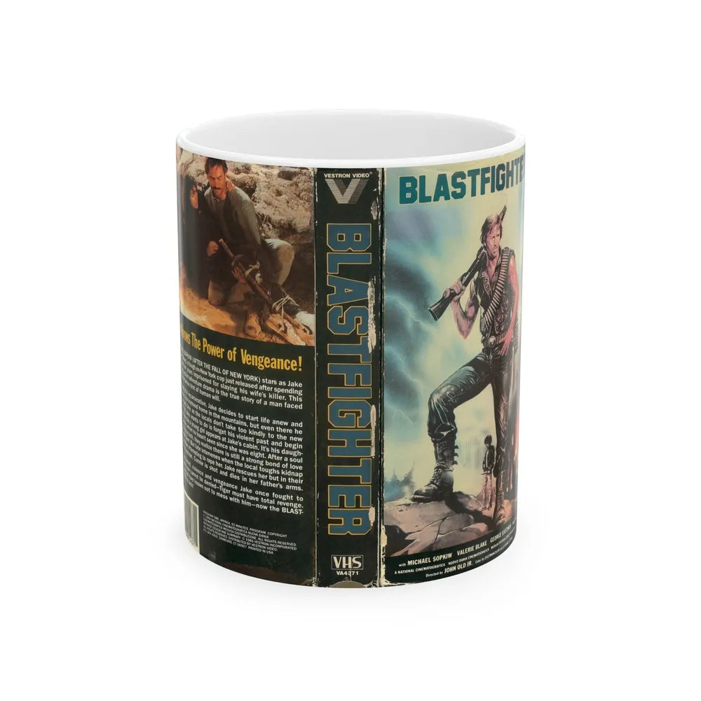 BLASTFIGHTER (VHS COVER) - White Coffee Mug-11oz-Go Mug Yourself