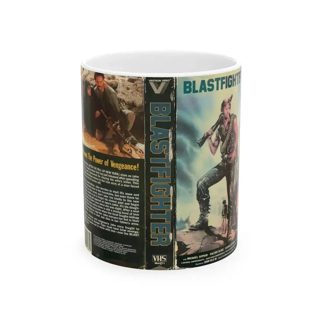 BLASTFIGHTER (VHS COVER) - White Coffee Mug 11oz - Go Mug Yourself