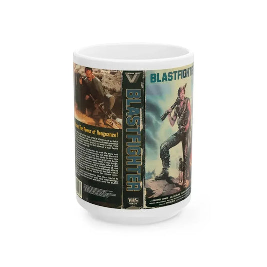 BLASTFIGHTER (VHS COVER) - White Coffee Mug 15oz - Go Mug Yourself